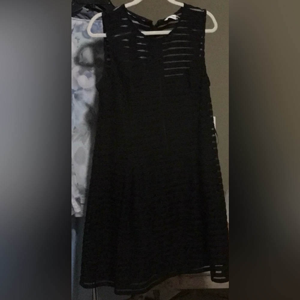 Calvin Klein Striped Black Dress